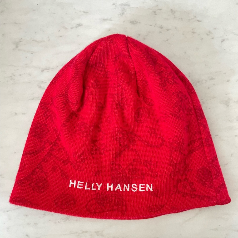 NWOT HELLY HANSEN Beanie. Red with design.